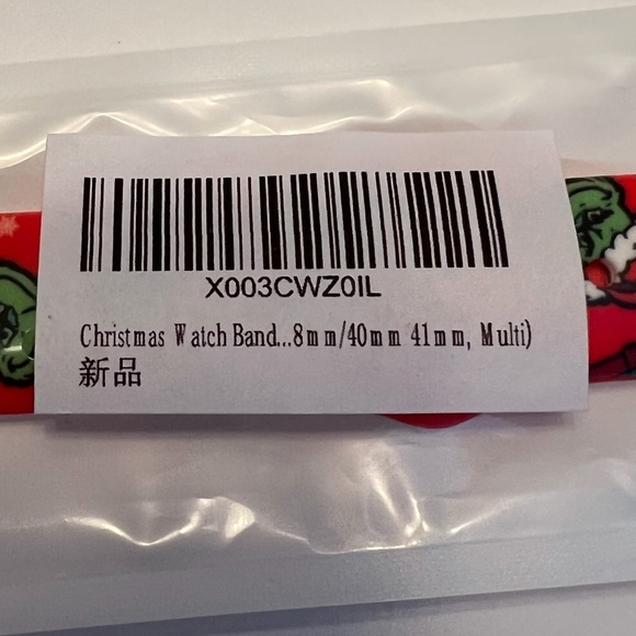 Christmas Grinch silicone adjustable Apple Watch band red green 38/40/41mm NWT - Picture 4 of 12